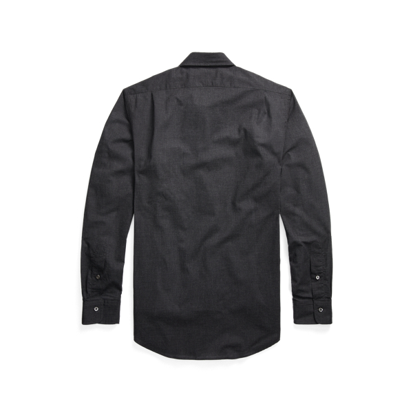 Blk Marl Heather Custom Fit Heathered Twill Shirt Polo Ralph Lauren 2
