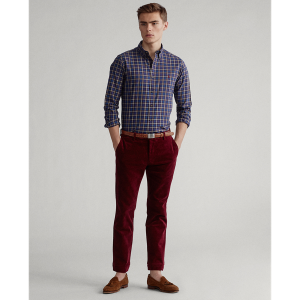 Blue/Tan Multi Custom Fit Plaid Twill Shirt Polo Ralph Lauren 3