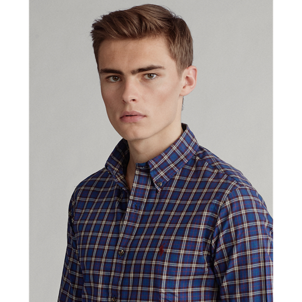 Blue/Tan Multi Custom Fit Plaid Twill Shirt Polo Ralph Lauren 5