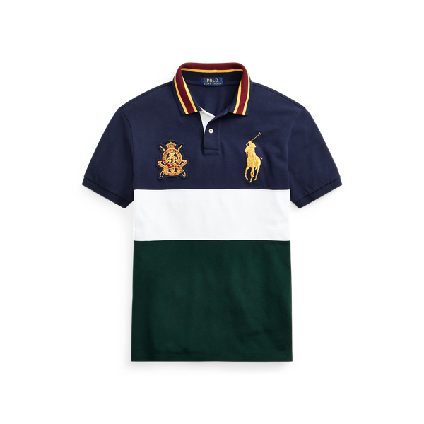 College Green Multi Custom Slim Fit Big Pony Mesh Polo Shirt Polo Ralph Lauren 2