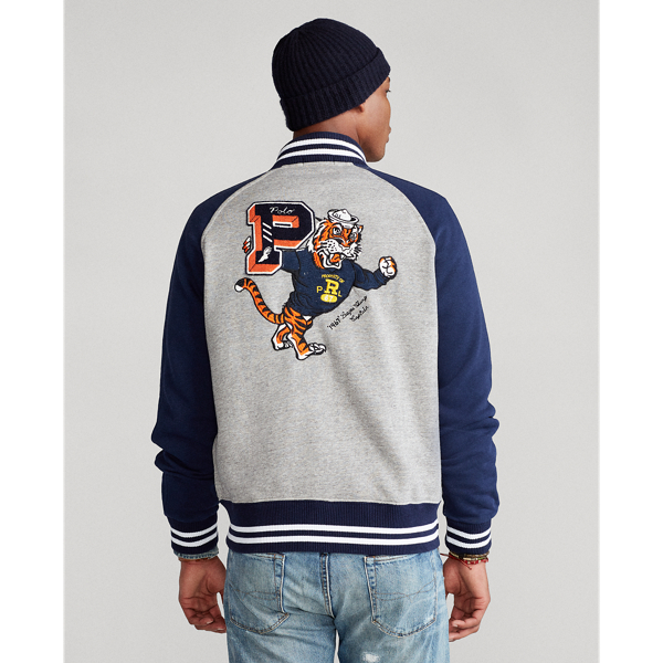 Bronx Heather W/Cruise Na Fleece Letterman Jacket Polo Ralph Lauren 4