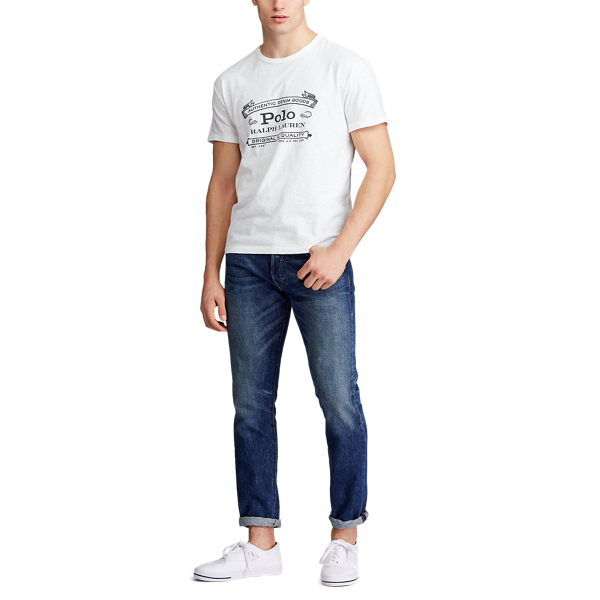 White Custom Slim Fit Logo Jersey T-Shirt Polo Ralph Lauren 2