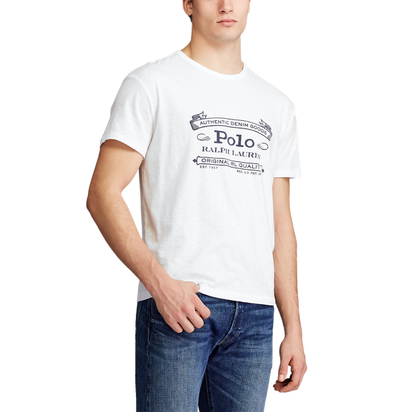 White Custom Slim Fit Logo Jersey T-Shirt Polo Ralph Lauren 5