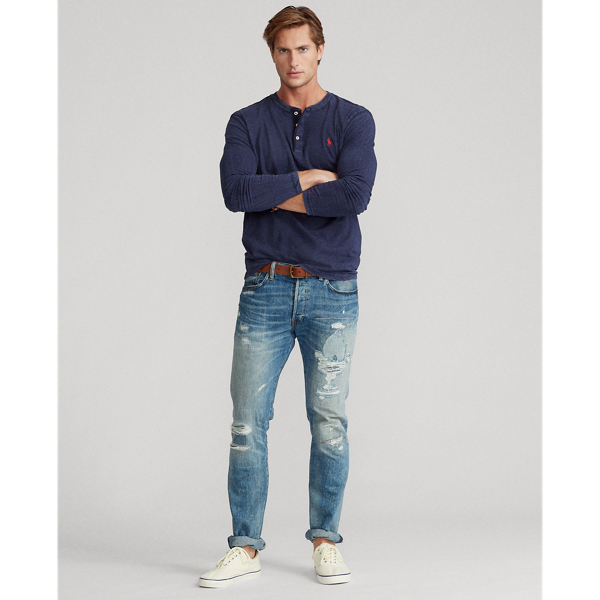 Cruise Navy Slub Jersey Henley Shirt Polo Ralph Lauren 4