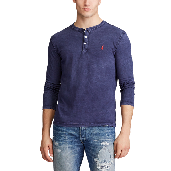 Cruise Navy Slub Jersey Henley Shirt Polo Ralph Lauren 5