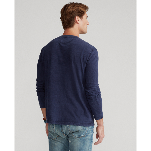 Cruise Navy Slub Jersey Henley Shirt Polo Ralph Lauren 6