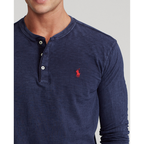 Cruise Navy Slub Jersey Henley Shirt Polo Ralph Lauren 7
