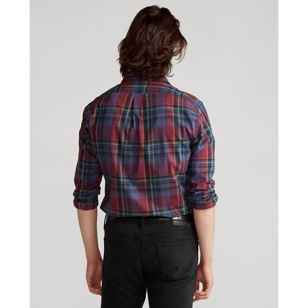 4929 Burgundy/Multi Custom Fit Plaid Twill Shirt Polo Ralph Lauren 5