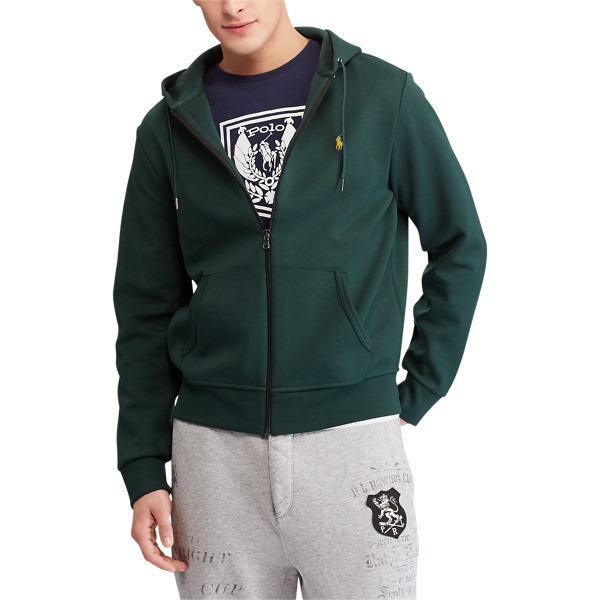 College Green Double-Knit Full-Zip Hoodie Polo Ralph Lauren 3