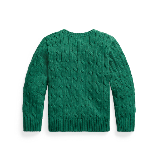 Cable-Knit Cotton Sweater Boys 1.5-6 Years en Vert New Forest 2