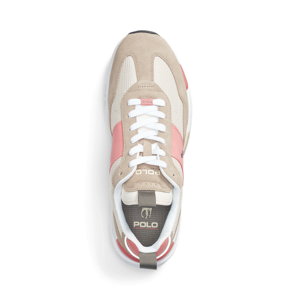 Cloudy Grey/Desert Rose/E Jogger Suede-Panelled Trainer Polo Sport 4