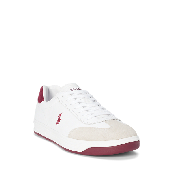 White/Classic Wine Court Leather-Suede Trainer Polo Sport 2