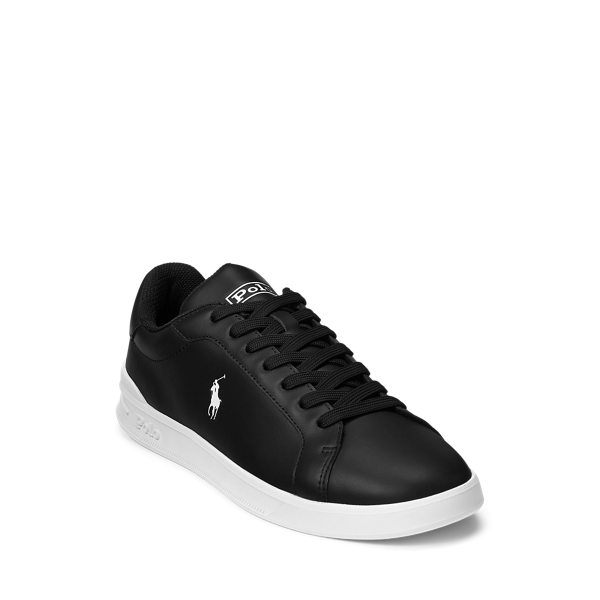 Black/White Heritage Court II Nappa Leather Sneaker Polo Ralph Lauren 2