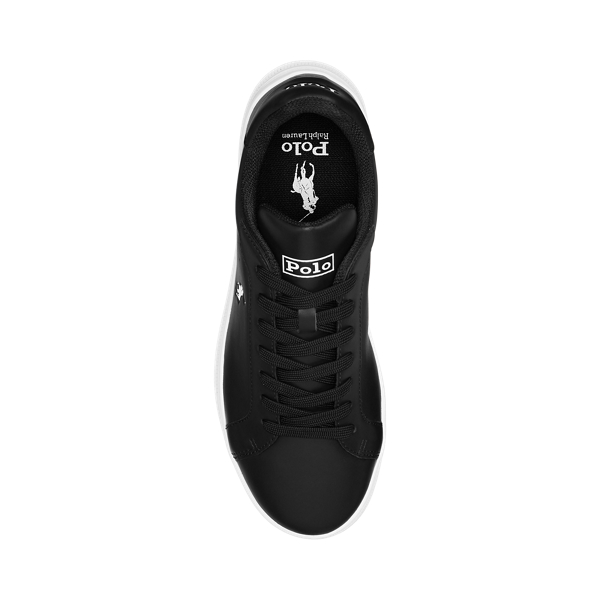 Black/White Heritage Court II Nappa Leather Sneaker Polo Ralph Lauren 4