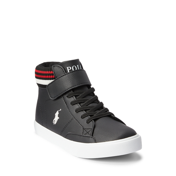 Black/Red Pony Theron Faux-Leather High-Top Sneaker Child 2