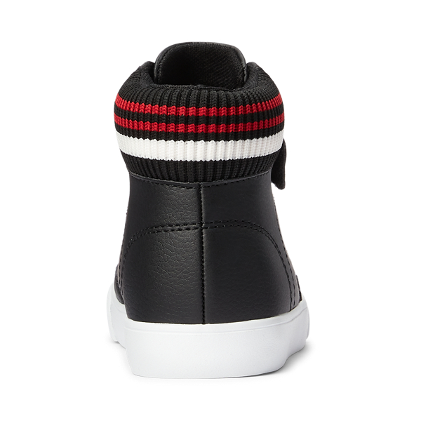 Black/Red Pony Theron Faux-Leather High-Top Sneaker Child 3