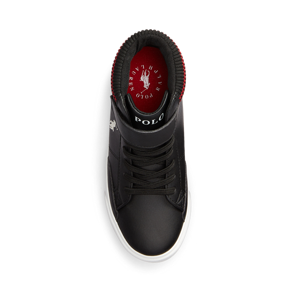 Black/Red Pony Theron Faux-Leather High-Top Sneaker Child 4