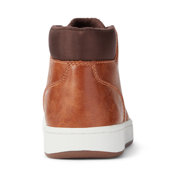 Tan Burnished Polo Court Faux-Leather Sneaker Boot Child 3