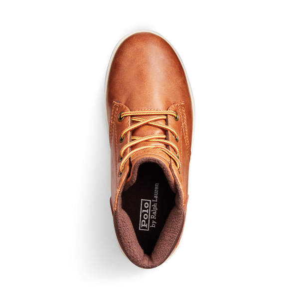 Tan Burnished Polo Court Faux-Leather Sneaker Boot Child 4