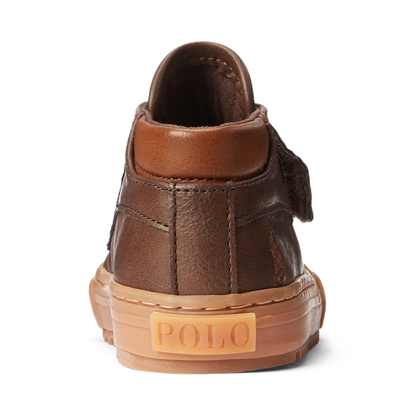 Chocolate Burnished Wyse Faux-Leather EZ Sneaker Toddler 3