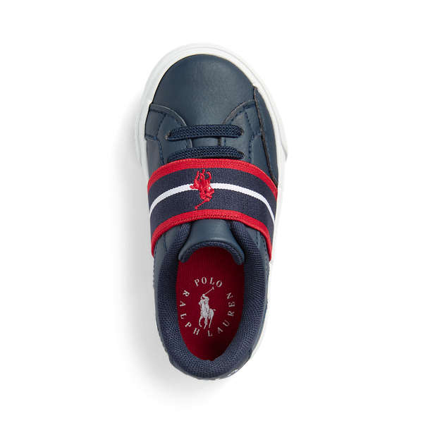 Navy/Red Pony Theron Faux-Leather Slip-On Sneaker Toddler 4