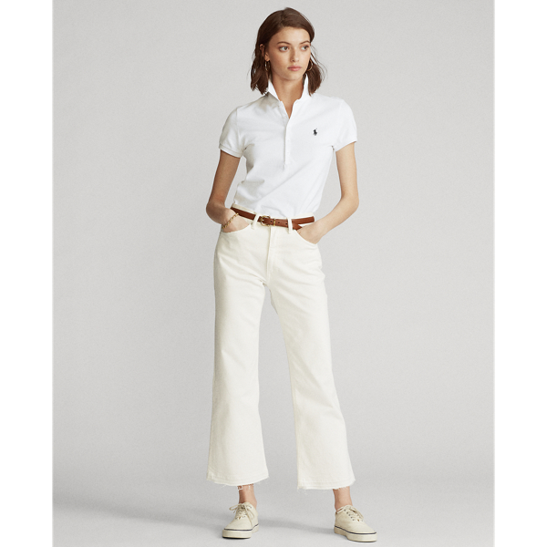 White Slim Fit Stretch Polo Shirt Polo Ralph Lauren 3