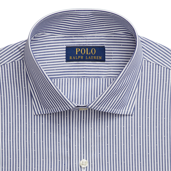 Gestreiftes Custom-Fit Hemd aus Rati&egrave;re Polo Ralph Lauren in Navy/Wei&szlig; 7