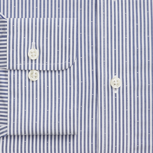 Gestreiftes Custom-Fit Hemd aus Rati&egrave;re Polo Ralph Lauren in Navy/Wei&szlig; 8