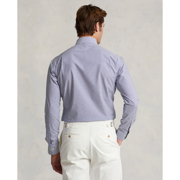 Gestreiftes Custom-Fit Hemd aus Rati&egrave;re Polo Ralph Lauren in Navy/Wei&szlig; 5