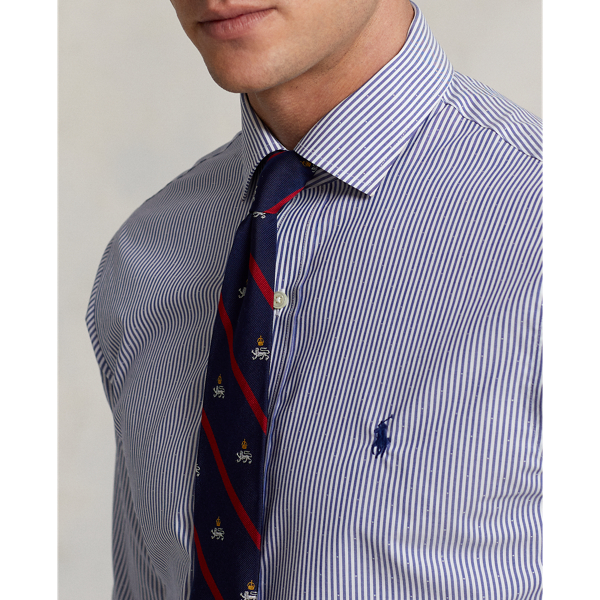 Gestreiftes Custom-Fit Hemd aus Rati&egrave;re Polo Ralph Lauren in Navy/Wei&szlig; 6