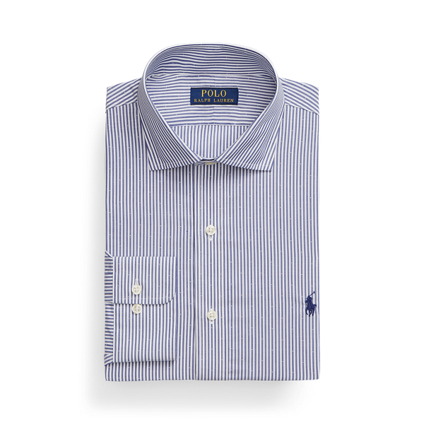 Gestreiftes Custom-Fit Hemd aus Rati&egrave;re Polo Ralph Lauren in Navy/Wei&szlig; 2