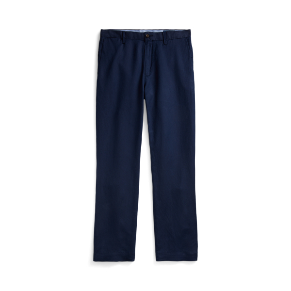 Classic fit keperstof linnenmix broek
