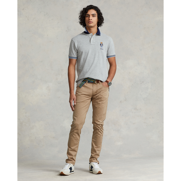 Custom-Slim-Fit Poloshirt mit Polo Bear Polo Ralph Lauren in Sp22 Andover Htr Heritage 3