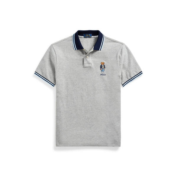 Custom-Slim-Fit Poloshirt mit Polo Bear Polo Ralph Lauren in Sp22 Andover Htr Heritage 2