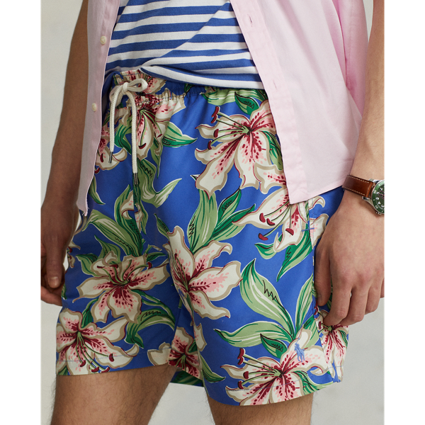 Seaside Lilies 5.75-Inch Traveler Classic Swim Trunk Polo Ralph Lauren 6