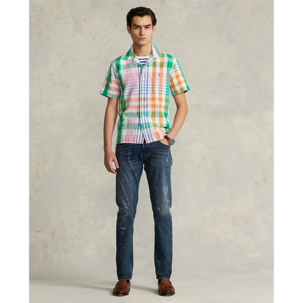 Chemise classique &eacute;cossaise lin et coton Polo Ralph Lauren en Vert/Rose multi 4