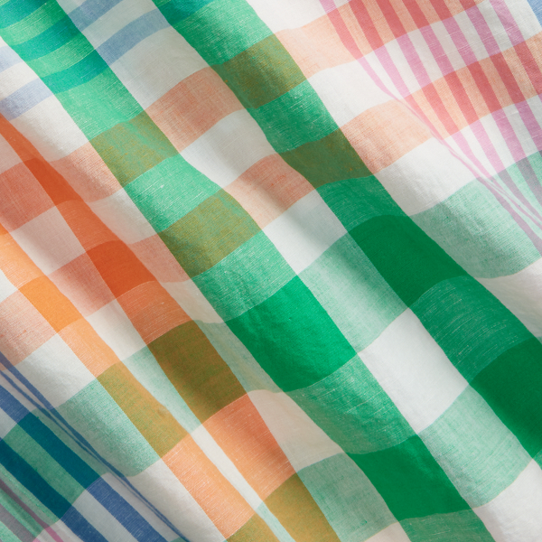 Chemise classique &eacute;cossaise lin et coton Polo Ralph Lauren en Vert/Rose multi 7