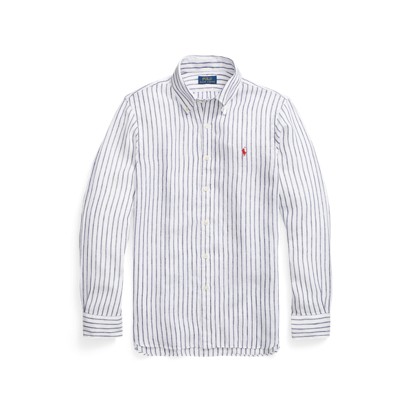 Slim Fit Striped Linen Shirt Polo Ralph Lauren em 1