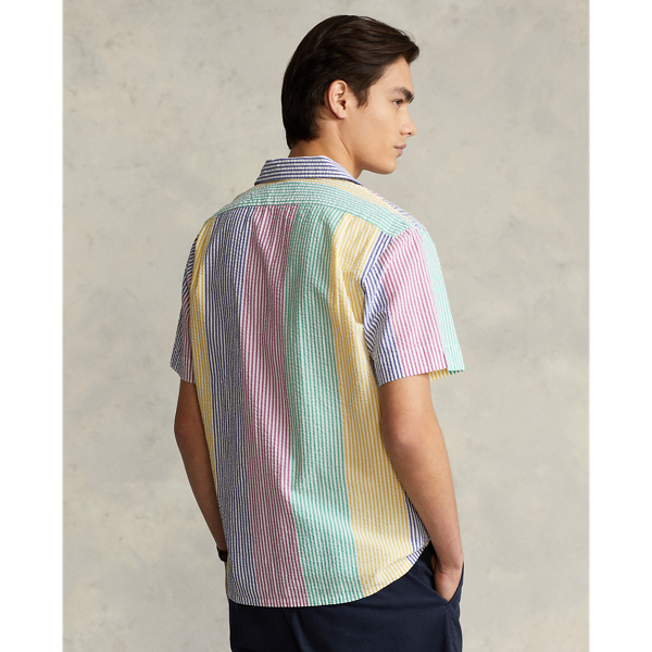 Camisa de colarinho cubano Classic Fit Polo Ralph Lauren em Azul/rosa multicor 5