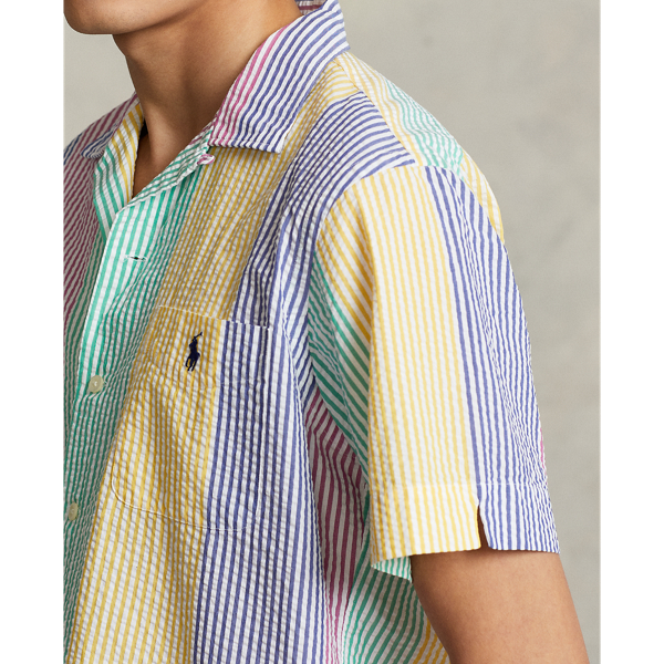 Camisa de colarinho cubano Classic Fit Polo Ralph Lauren em Azul/rosa multicor 6