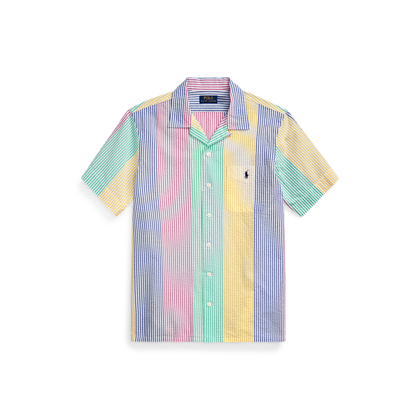 Camisa de colarinho cubano Classic Fit Polo Ralph Lauren em Azul/rosa multicor 2