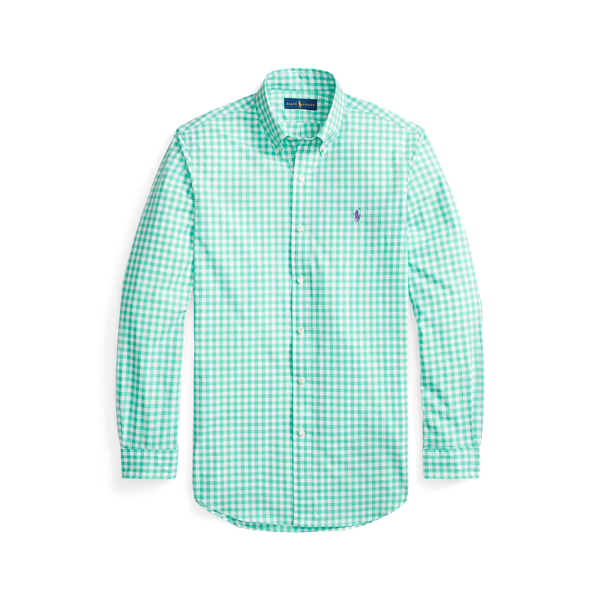 Custom Fit Gingham Stretch Poplin Shirt Polo Ralph Lauren 1