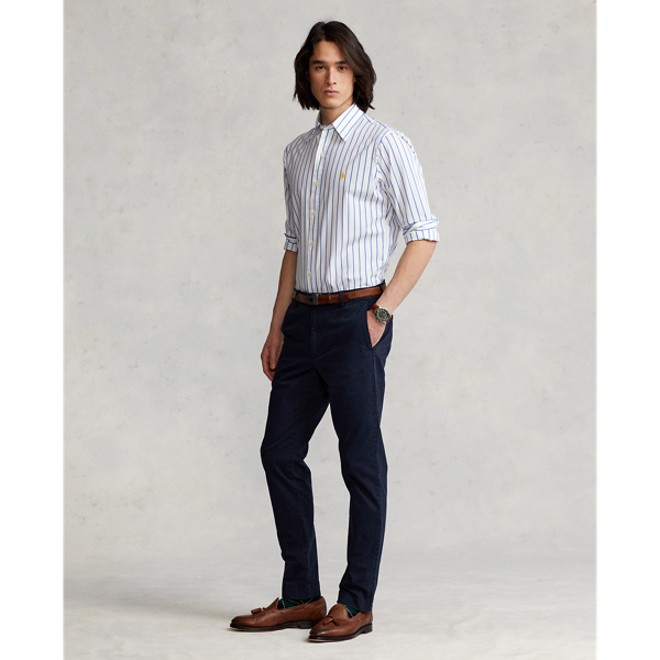Harbour Island Blue/ Custom Fit Striped Stretch Poplin Shirt Polo Ralph Lauren 4