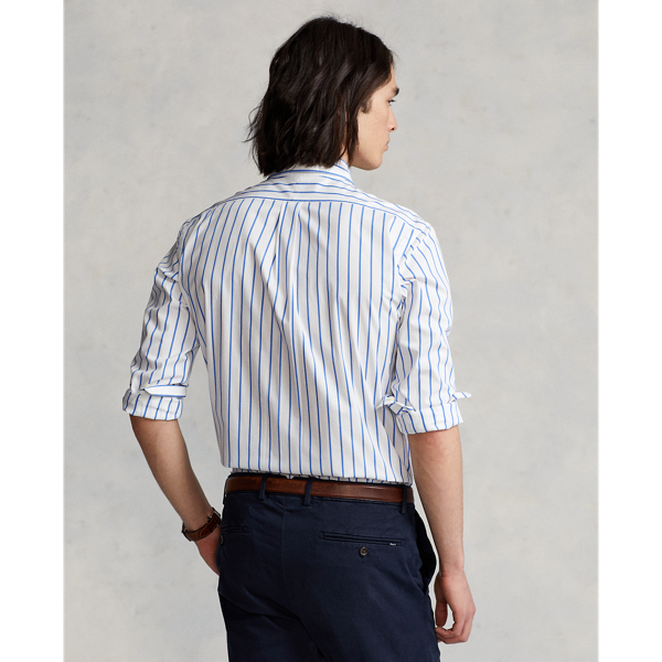 Harbour Island Blue/ Custom Fit Striped Stretch Poplin Shirt Polo Ralph Lauren 5