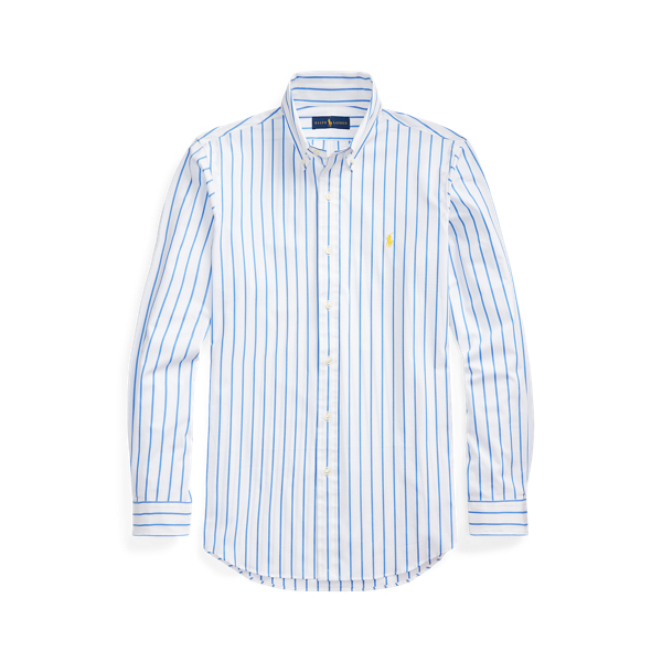 Harbour Island Blue/ Custom Fit Striped Stretch Poplin Shirt Polo Ralph Lauren 2