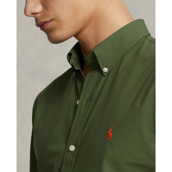 Slim-Fit-Popelinehemd mit Stretch Polo Ralph Lauren in Supply-Oliv 5