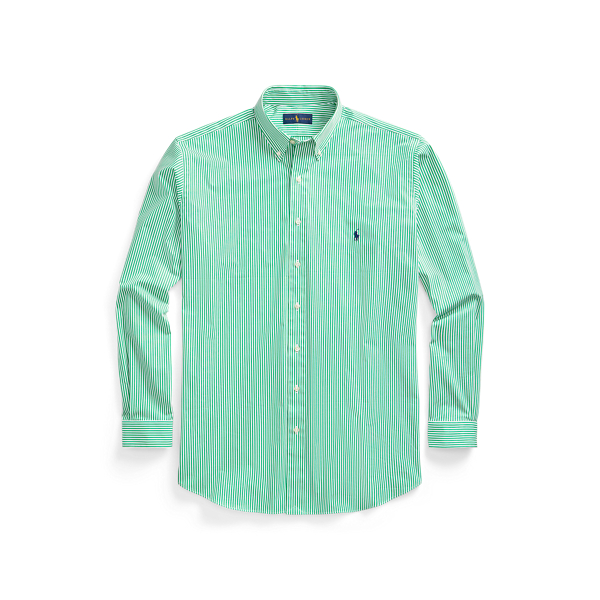 Green/White Striped Stretch Poplin Shirt Big & Tall 2