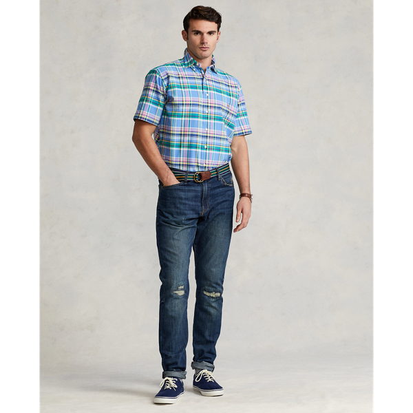 Light Blue/Pink Multi Plaid Oxford Shirt Big & Tall 4
