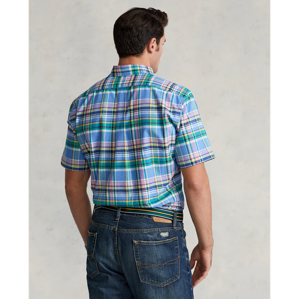 Light Blue/Pink Multi Plaid Oxford Shirt Big & Tall 5