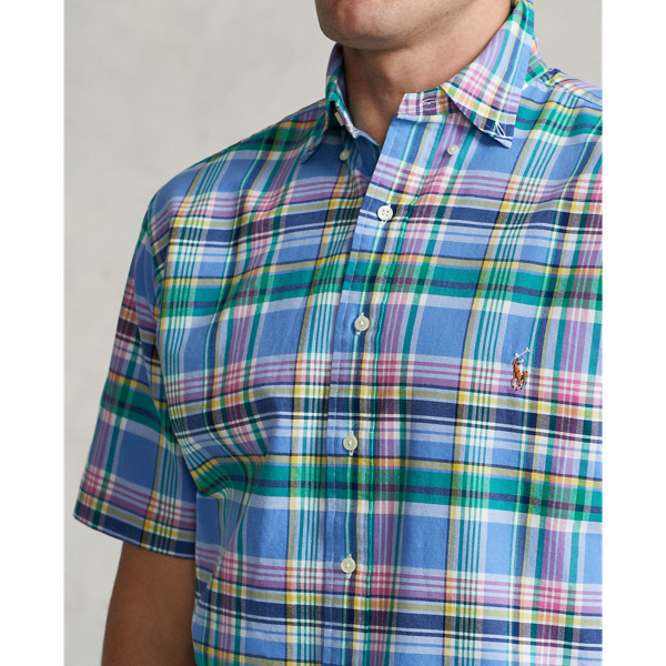 Light Blue/Pink Multi Plaid Oxford Shirt Big & Tall 6